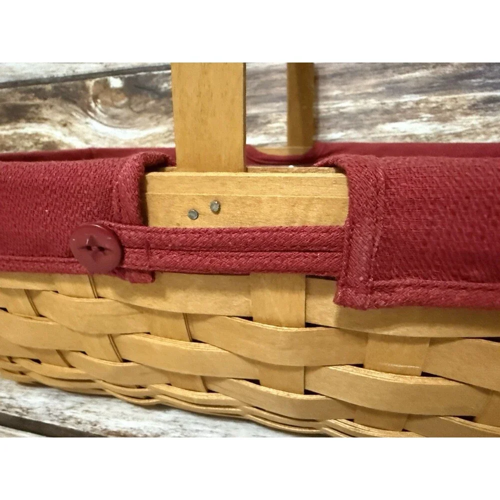 Longaberger Burgundy Basket Liner Fits 15x9 Basket Button Authentic Spring